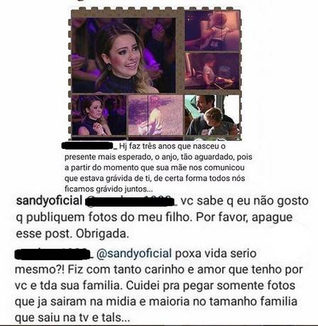 Sandy responde post de fã. Foto: Reprodução/Instagram