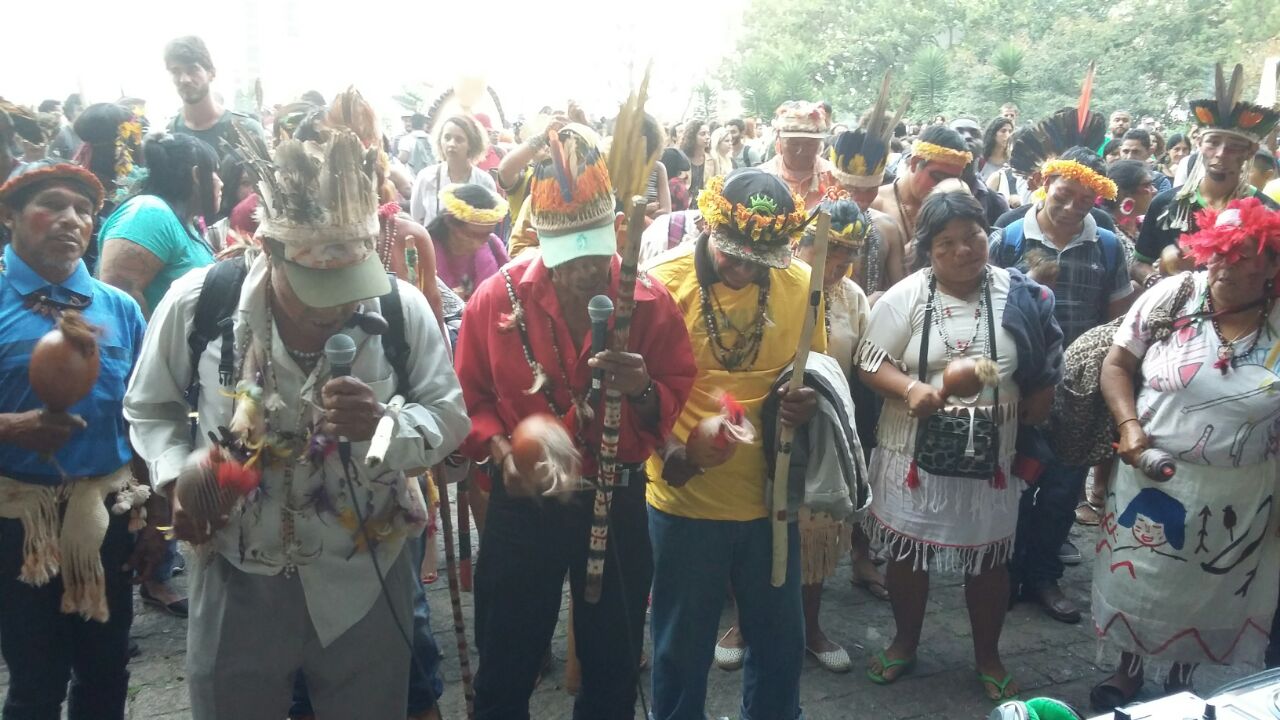 Índios guaranis ocupam escritório da Presidência em São Paulo. Foto: Guilherme Queiroz