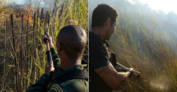 Guarda Ambiental combate incêndio em Mesquita