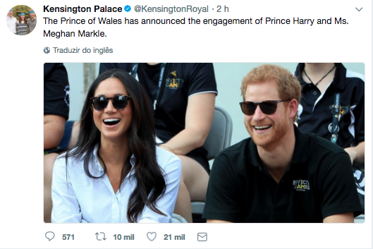 Príncipe Harry e Meghan Markle estão noivos, anuncia Palácio de Kensington