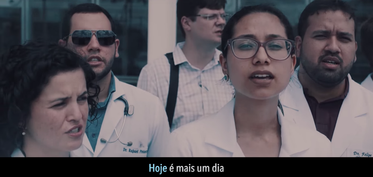 Médicos gravam paródia de música de fim de ano da Globo: ‘Hoje é mais um dia’