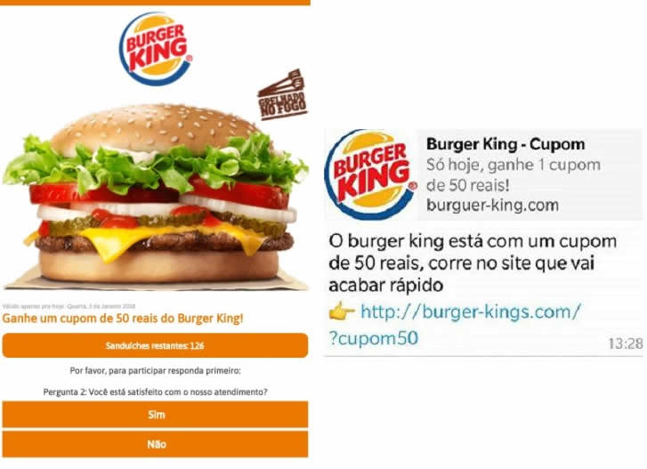 Hackers atingem mais de 350 mil pessoas com cupom falso do Burger King