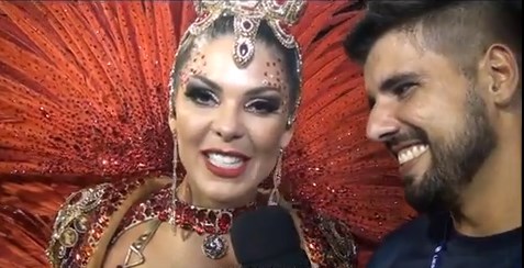 Vídeo: rainha de bateria da Estácio de Sá fala sobre estreia na Sapucaí