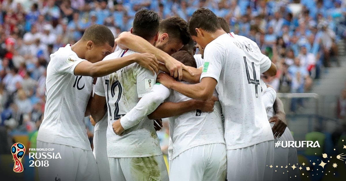 Copa 2018: França vence Uruguai por 2×0 e se classifica para semifinais