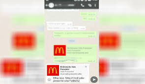 Novo golpe no WhatsApp promete refeições grátis no McDonald's