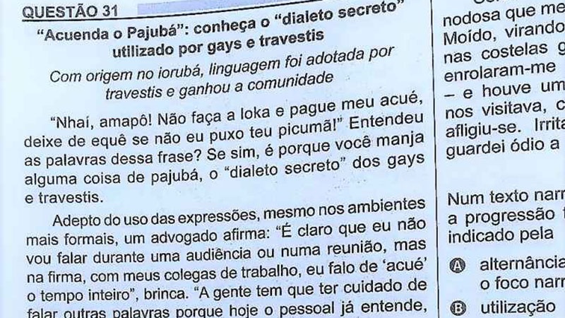 Questão do Enem vira polêmica e Eduardo Bolsonaro fala sobre ‘dicionário das travestis’