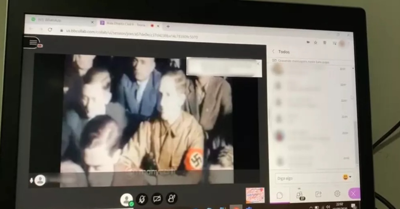 Grupo nazista invade aula online de direito e xinga mulheres e estudante negro