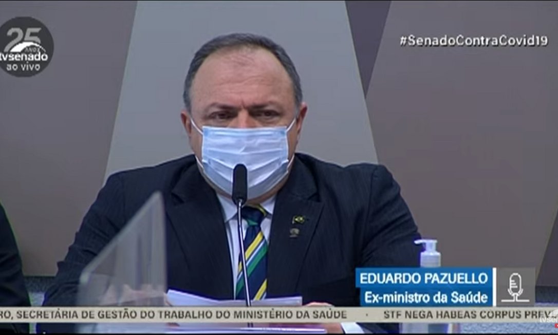 Pazuello nega ordem de Bolsonaro e responsabiliza Conselho Federal de Medicina pelo uso da cloroquina