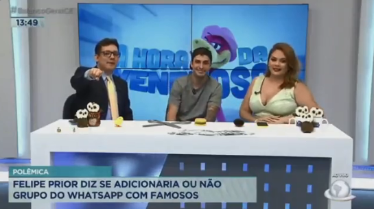 Ex-BBB Felipe Prior esculacha Luiz Bacci ao vivo na RecordTV; assista