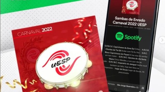 Sambas das agremiações da Uesp para o Carnaval 2022 estão disponíveis no Spotify