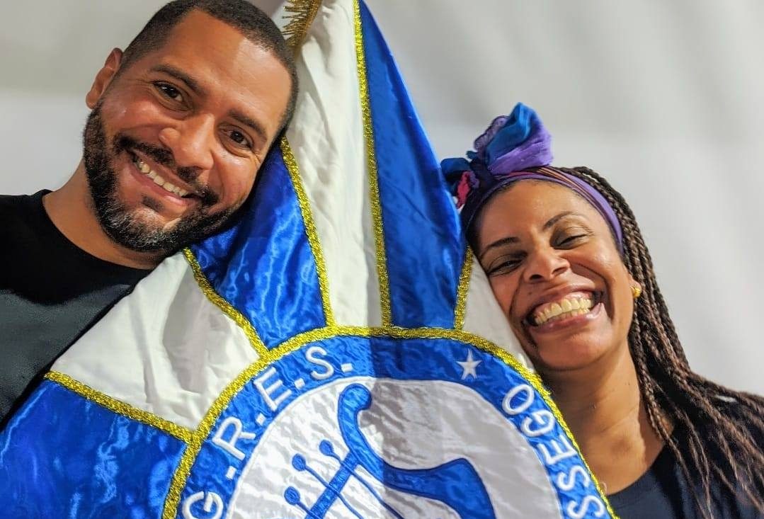 Fabricio Pires e Giovanna Justo: casal da Sossego ensaia na Sapucaí