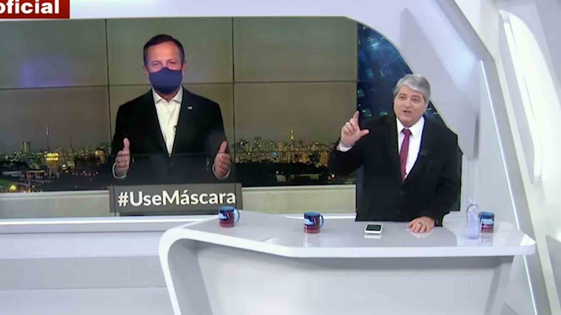Datena e governador de SP, João Doria, trocam farpas ao vivo na televisão