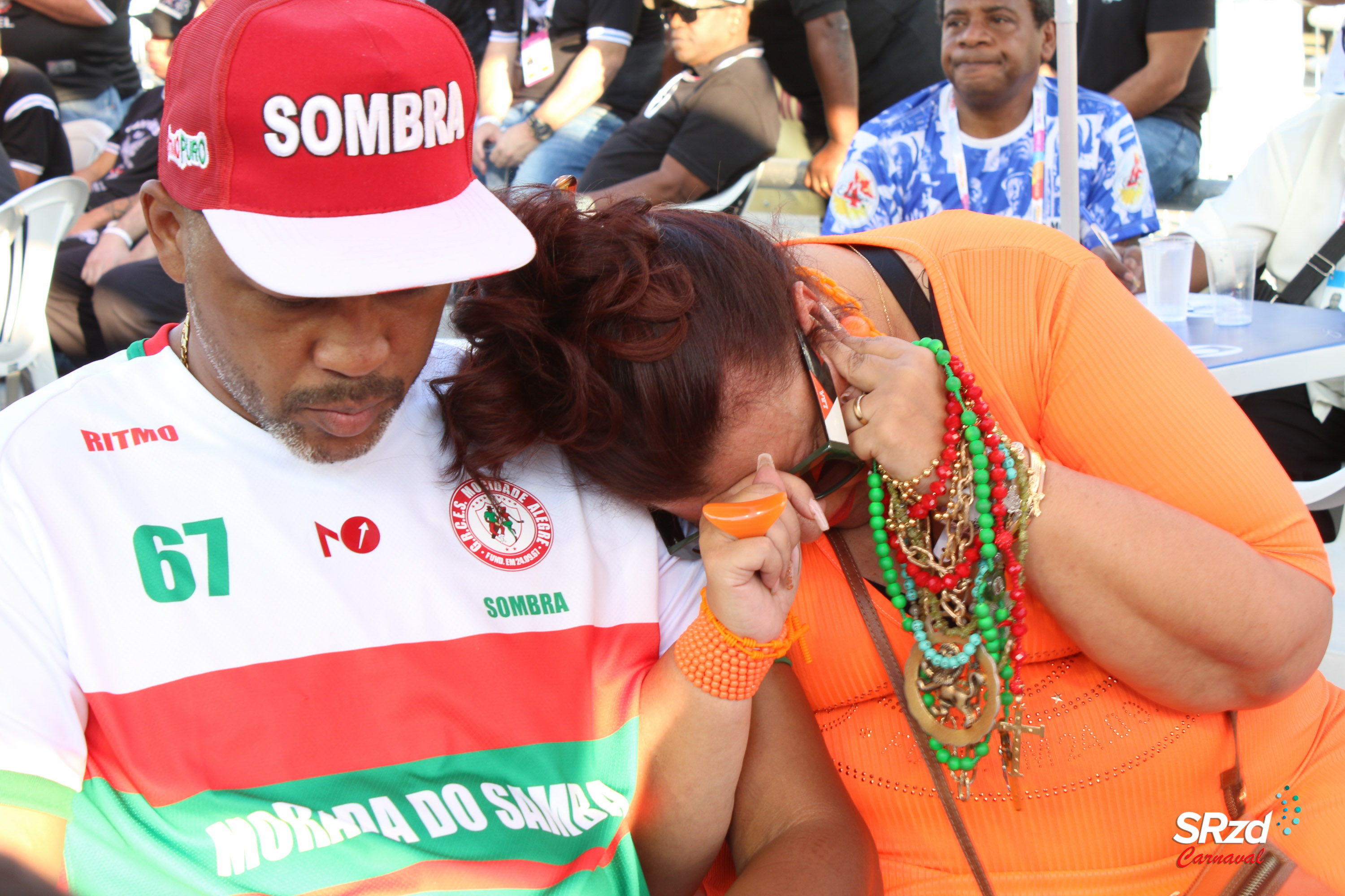 Mestre Sombra e Solange Cruz na apuração do Carnaval de São Paulo 2022. Foto: Kaique Zurk/SRzd