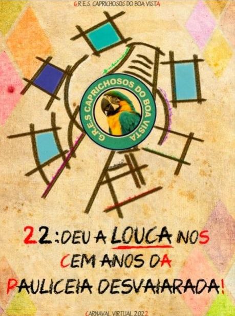 Caprichosos do Boa Vista trará a semana de 22 para o Carnaval Virtual