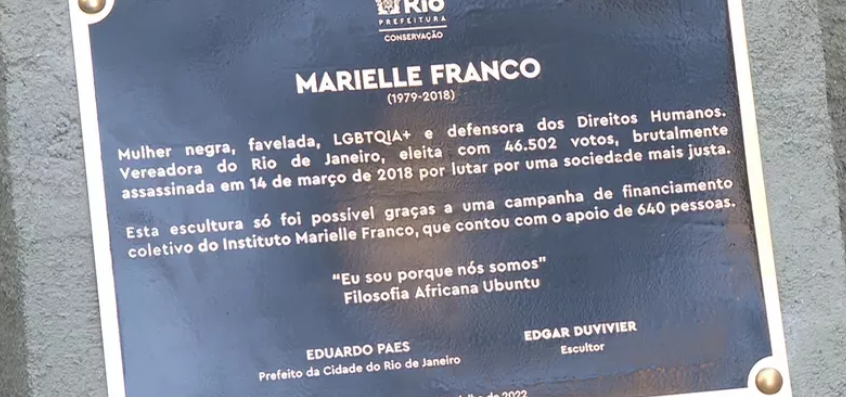 Estátua da vereadora Marielle Franco é inaugurada pela prefeitura do Rio