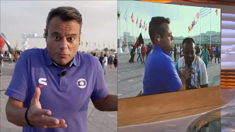 Repórter da Globo se explica após empurrar torcedor ao vivo no Catar