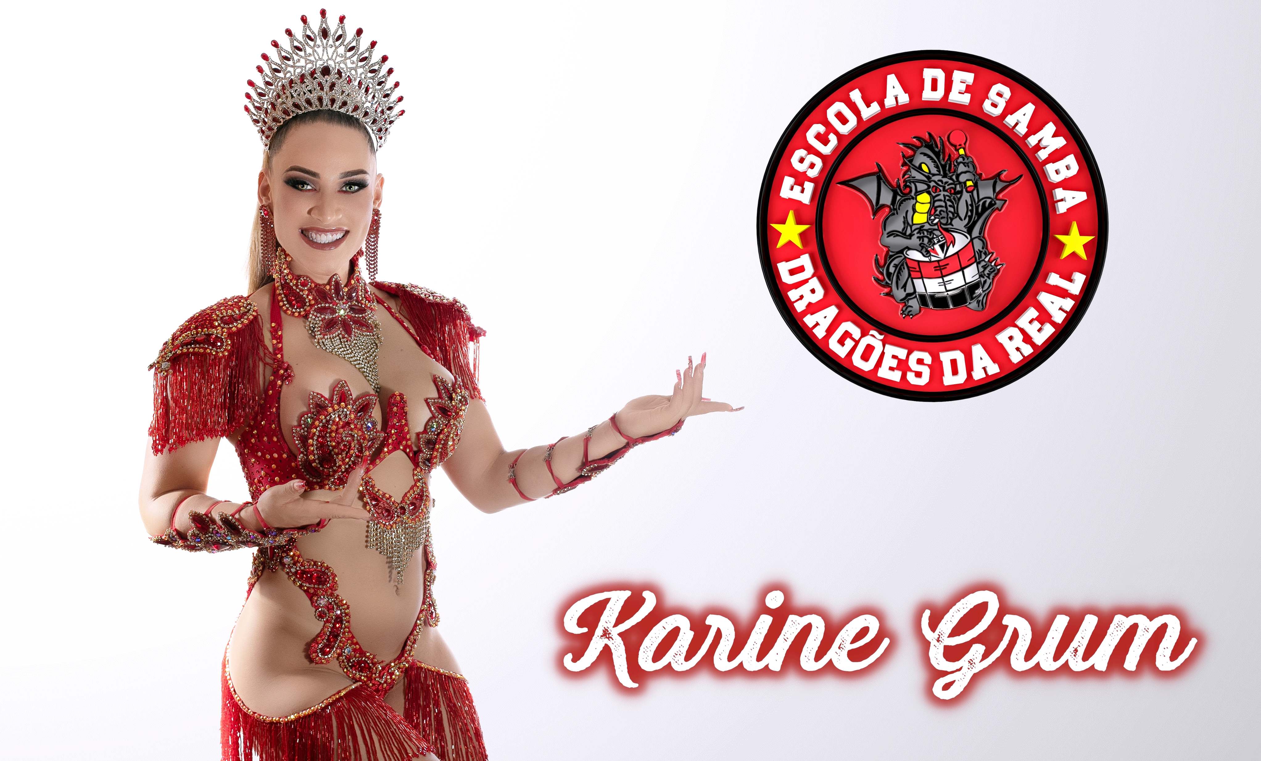 Rainha da Dragões da Real, Karine Grum, faz ensaio de fotos para o SRzd