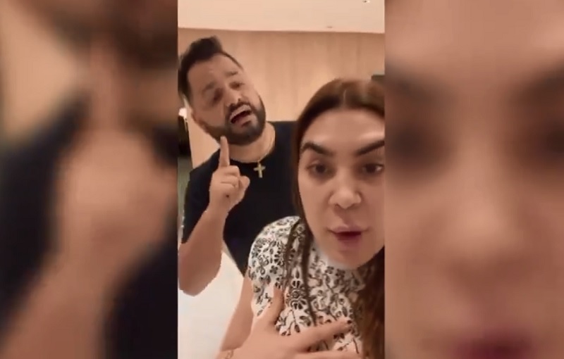 VÍDEO: Ex-marido de Naiara Azevedo dá tapa em celular para parar gravação