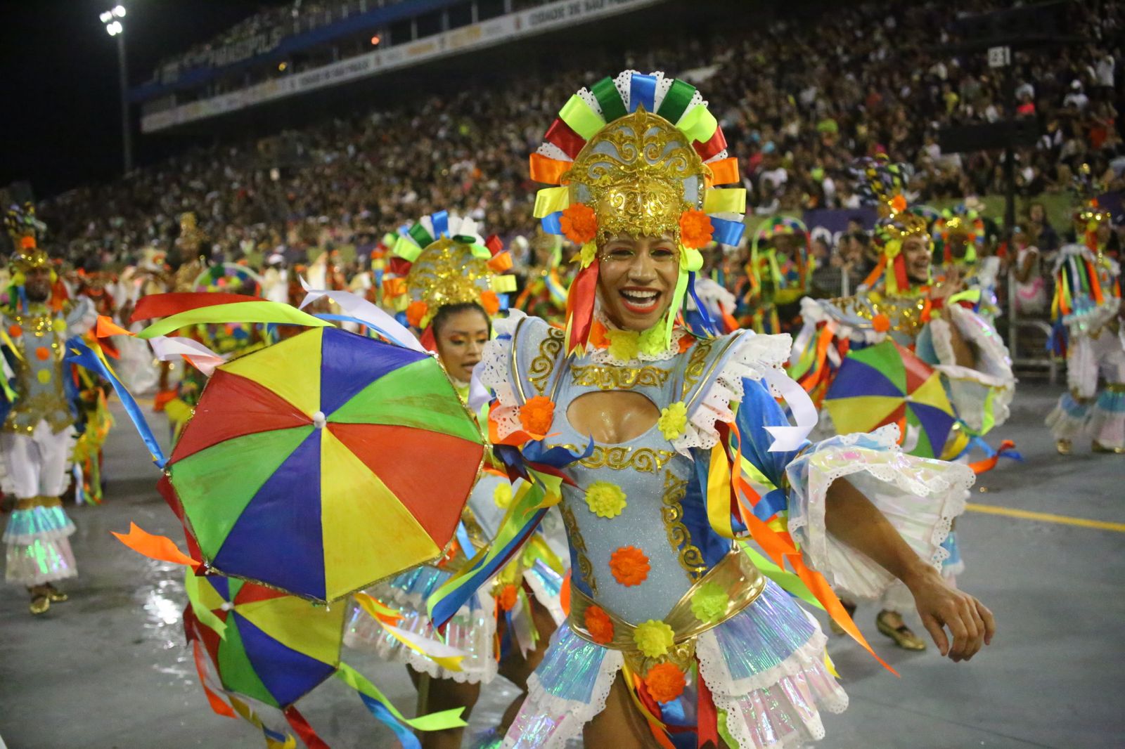 Mocidade Alegre no desfile das campeãs 2024. Foto: Kleber Santos