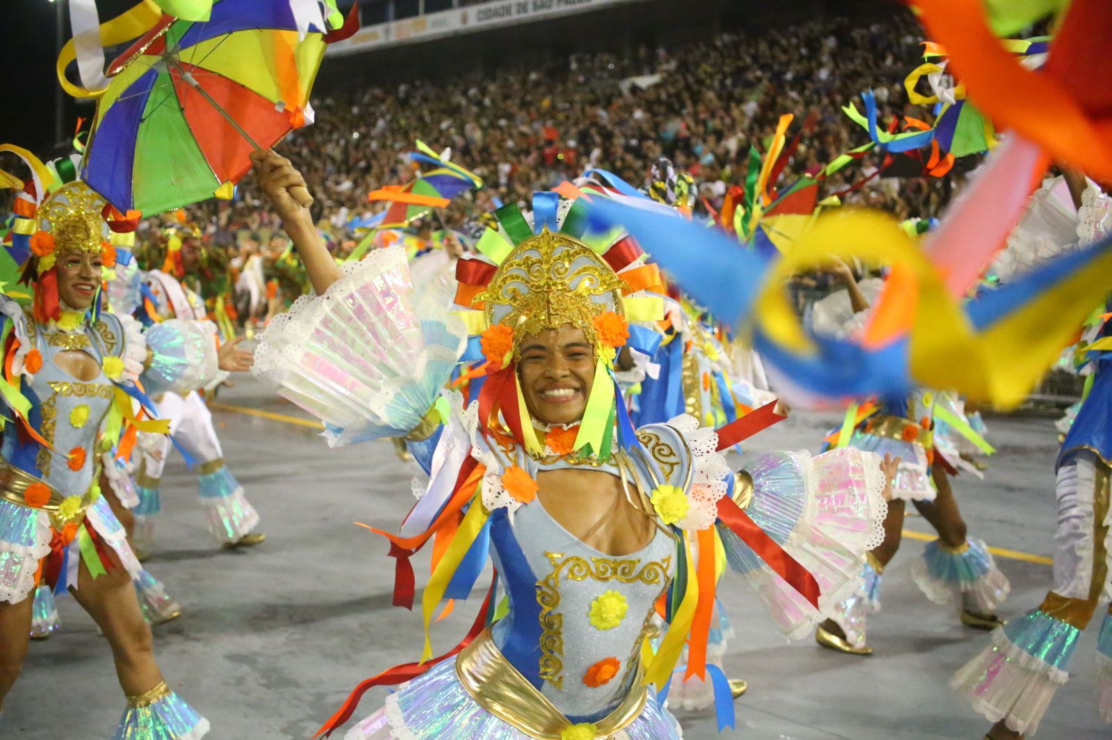 Mocidade Alegre no desfile das campeãs 2024. Foto: Kleber Santos