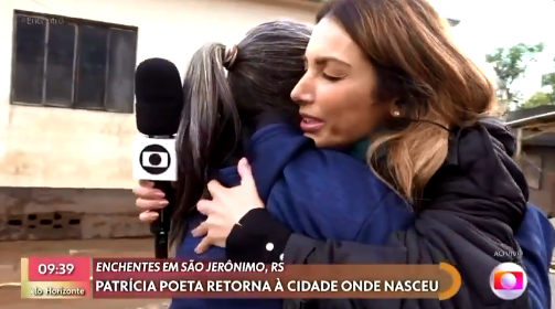 Patrícia Poeta reencontra familiares ao vivo enquanto mostrava tragédia no RS