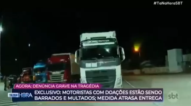 SBT é acusado de fake news por matéria de caminhões multados no RS