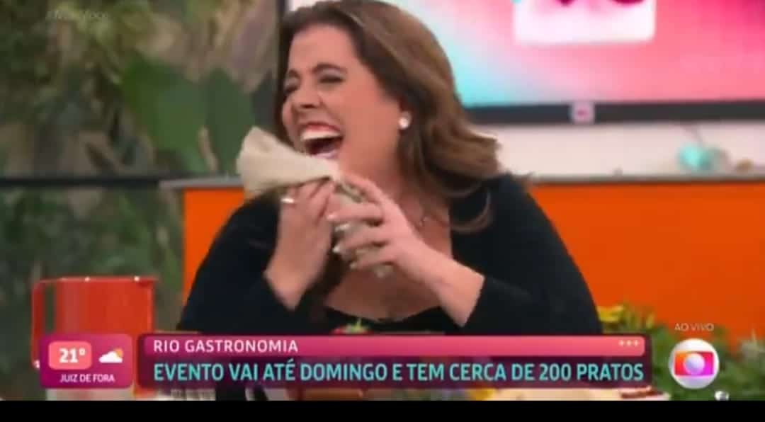 Tati Machado tem crise de riso ao vivo: ‘pau carnudo’