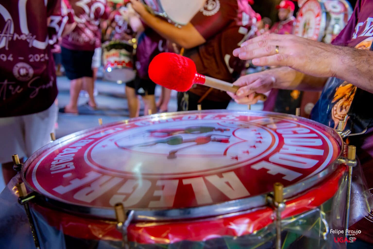 Ritimista da Mocidade Alegre. Foto: Felipe Araújo/Liga-SP