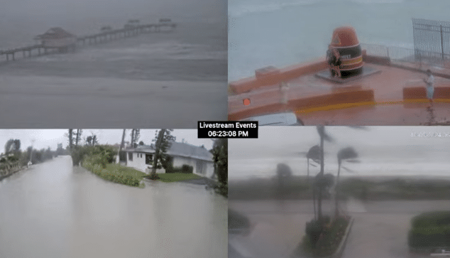 Câmeras AO VIVO mostram chegada do Furacão Milton nos EUA