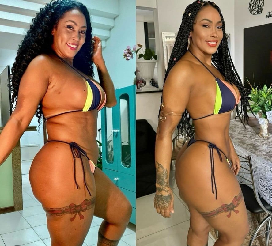 Antes e depois Rosiane Pinheiro. Foto: Reprodução/Instagram