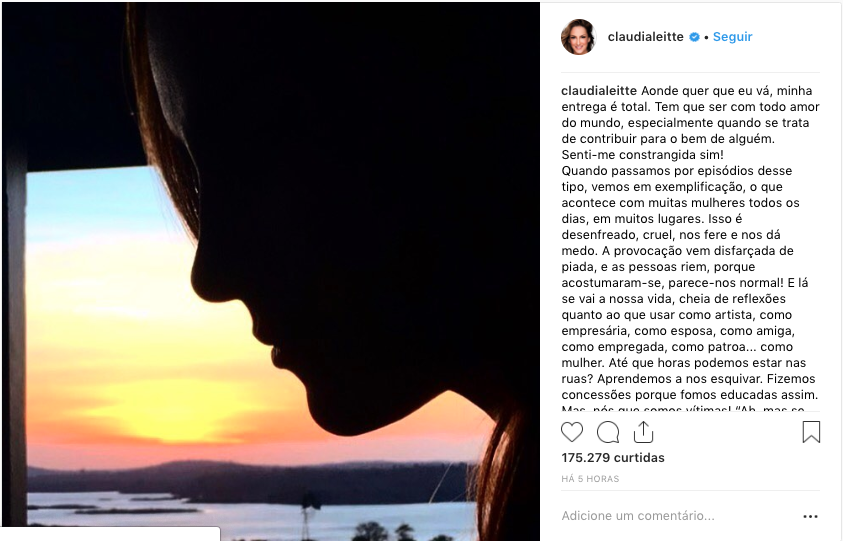 Desabafo de Claudia Leitte no Instagram sobre atitude de Silvio Santos. Foto: Captura de Tela