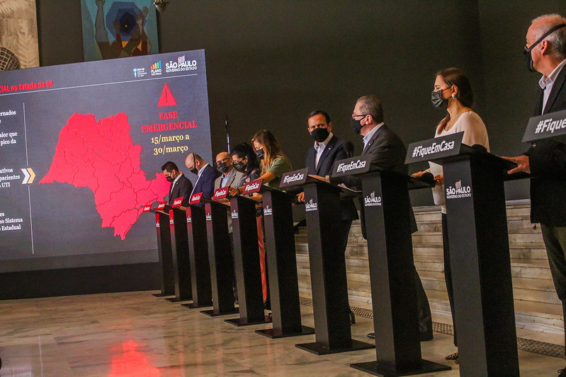 Coletiva de imprensa do Governo de São Paulo. Foto: Governo de São Paulo