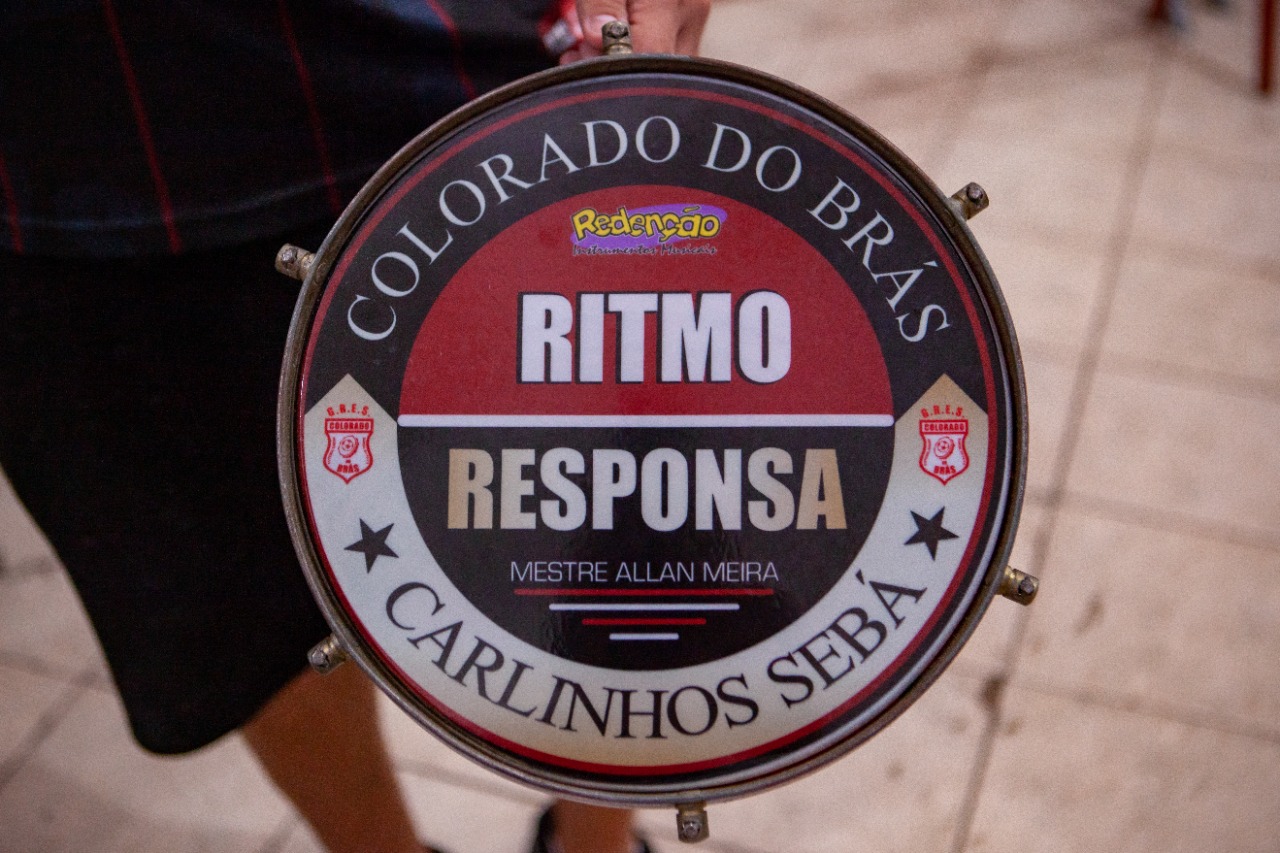 Bateria da Colorado do Brás faz homenagem póstuma a Carlinhos Sebastian. Foto: Divulgação/Igor Cantanhede