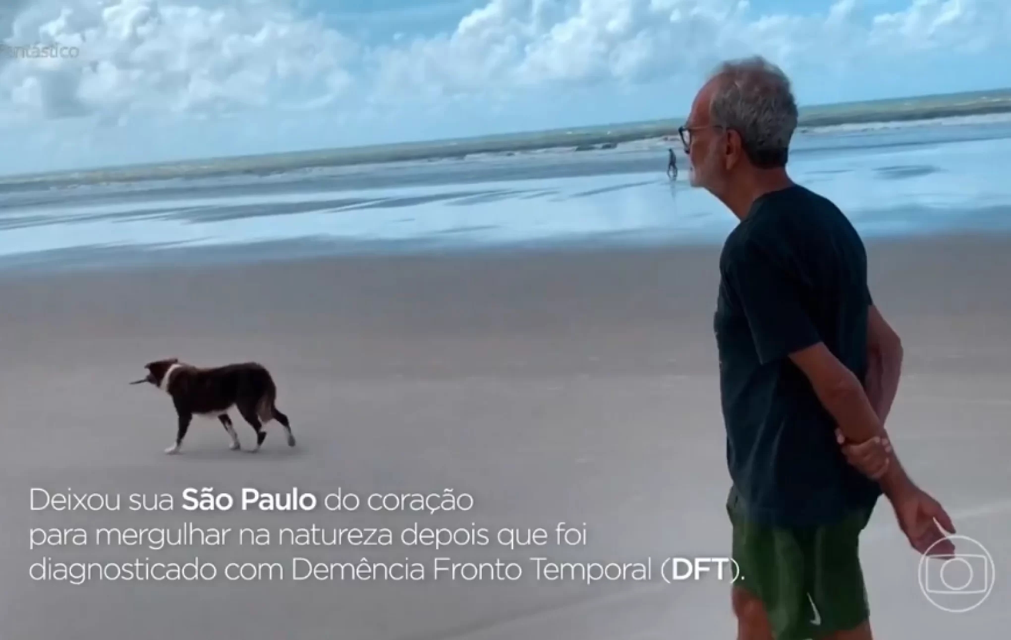 Maurício Kubrusly em praia. Foto: Reprodução de TV