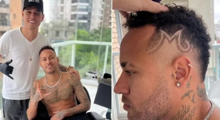 Neymar faz corte de cabelo em homenagem à filha. Foto: Reprodução/Instagram